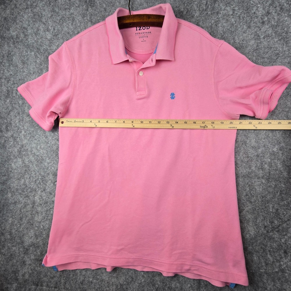 Lot of 3 IZOD Advantage Performance Natural Stretch Polo Shirts Mens Large Pink - Picture 9 of 12